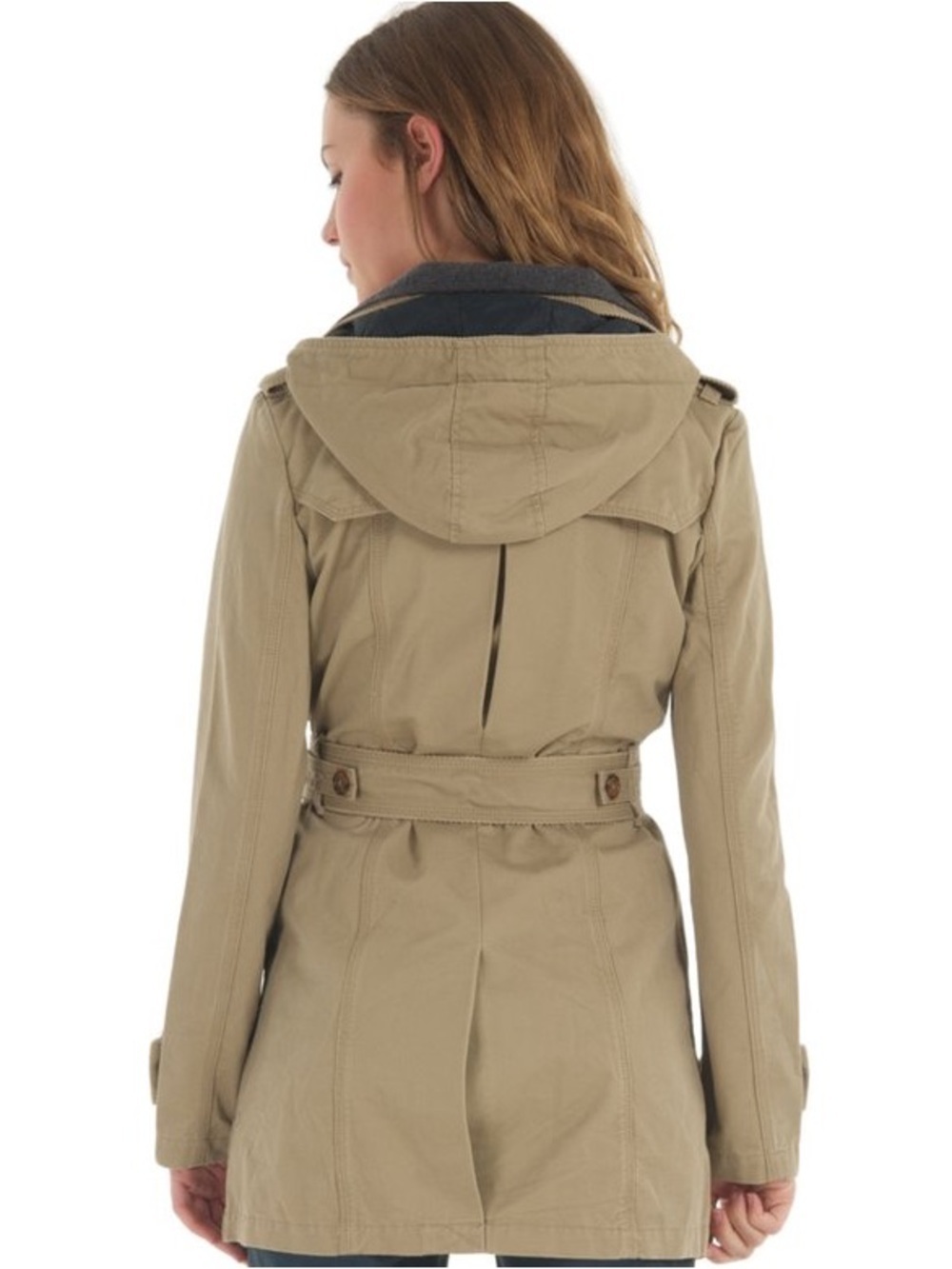 SUPERDRY Women's Vintage City Mac Khaki Double Breasted Trench Coat Medium M - Picture 2 of 16